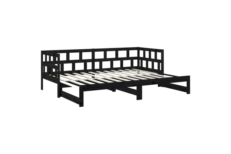 beBasic daybed med udtræk 2x(90x200) cm massivt fyrretræ sort - Sort - Sovesofaer