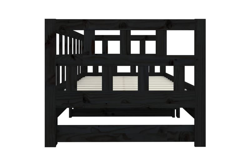 beBasic daybed med udtræk 2x(90x200) cm massivt fyrretræ sort - Sort - Møbler - Sofaer - Daybed