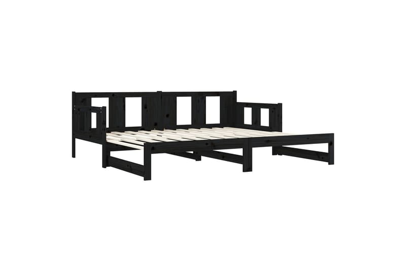 beBasic daybed med udtræk 2x(90x200) cm massivt fyrretræ sort - Sort - Møbler - Sofaer - Daybed