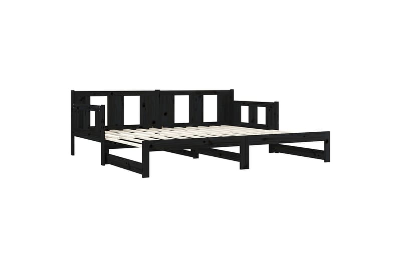 beBasic daybed med udtræk 2x(90x200) cm massivt fyrretræ sort - Sort - Sovesofaer