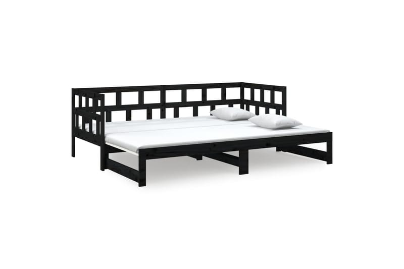 beBasic daybed med udtræk 2x(90x200) cm massivt fyrretræ sort - Sort - Sovesofaer