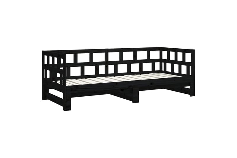 beBasic daybed med udtræk 2x(90x200) cm massivt fyrretræ sort - Sort - Sovesofaer