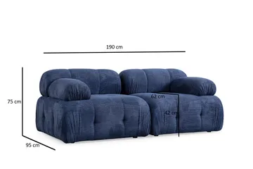 Belgin Sofa 2-personers - Blå - Møbler - Sofaer - Modulsofaer - Komplet modulsofa