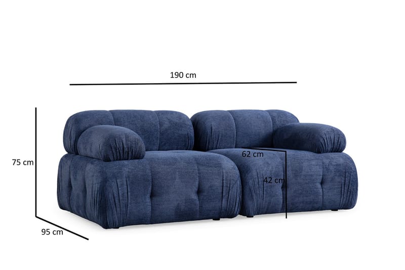Belgin Sofa 2-personers - Blå - Møbler - Sofaer - 2 personers sofa