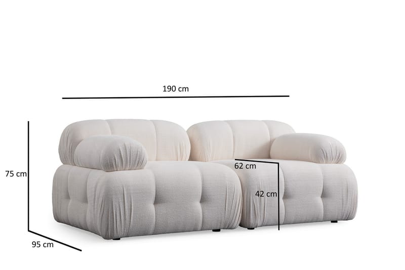 Belgin Sofa 2-personers - Hvid - Møbler - Sofaer - 2 personers sofa