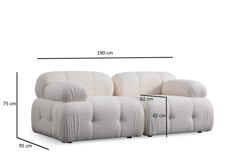 Belgin Sofa 2-personers - Hvid - Møbler - Sofaer - Modulsofaer - Komplet modulsofa