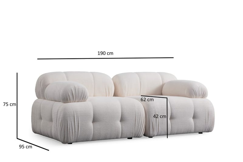 Belgin Sofa 2-personers - Hvid - Møbler - Sofaer - Modulsofaer - Komplet modulsofa