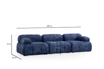 Belgin Sofa 3-personers - Blå - Møbler - Sofaer - Modulsofaer - Komplet modulsofa