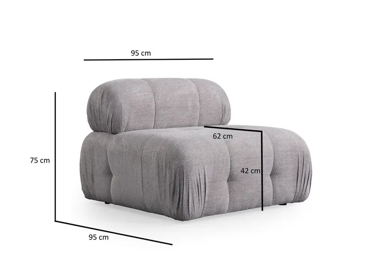 Belgin Sofa 3-personers - Lys grå - Møbler - Sofaer - Modulsofaer - Komplet modulsofa