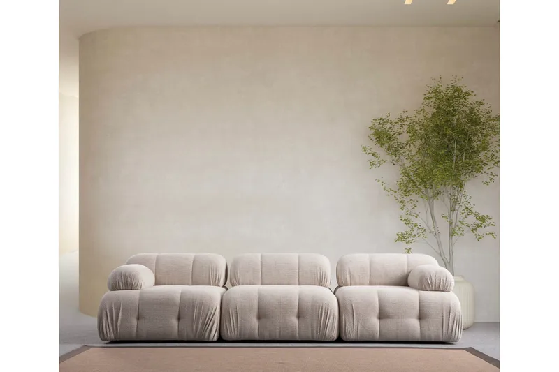 Belgin Sofa 3-personers - Creme - Møbler - Sofaer - Modulsofaer - Komplet modulsofa