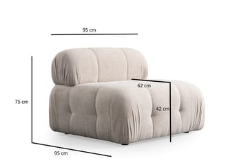 Belgin Sofa 3-personers - Creme - Møbler - Sofaer - Modulsofaer - Komplet modulsofa