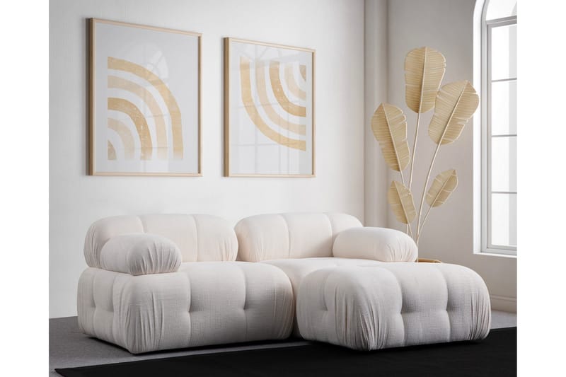 Belgin Sofa med Chaiselong 2-personers - Hvid - Møbler - Sofaer - Modulsofaer - Komplet modulsofa