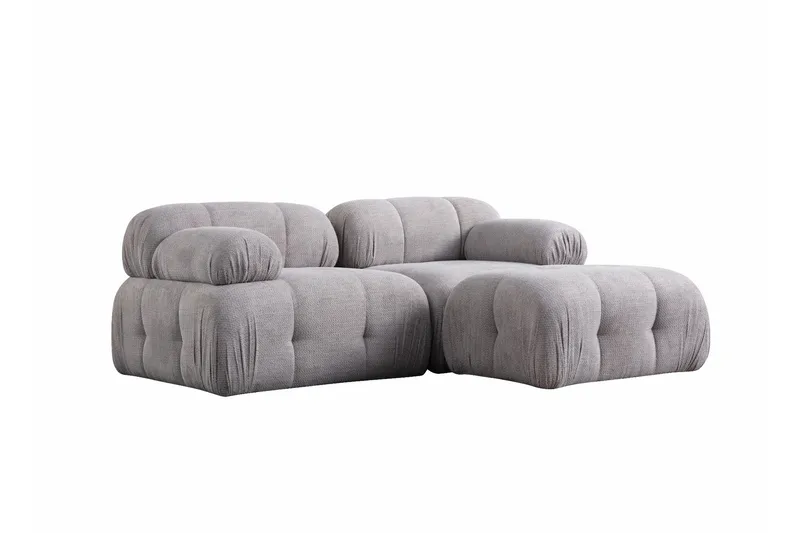 Belgin Sofa med Chaiselong 2-personers - Lys grå - Møbler - Sofaer - Modulsofaer - Komplet modulsofa