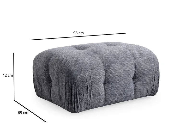 Belgin Sofa med Chaiselong 2-personers - Grå - Møbler - Sofaer - Modulsofaer - Komplet modulsofa