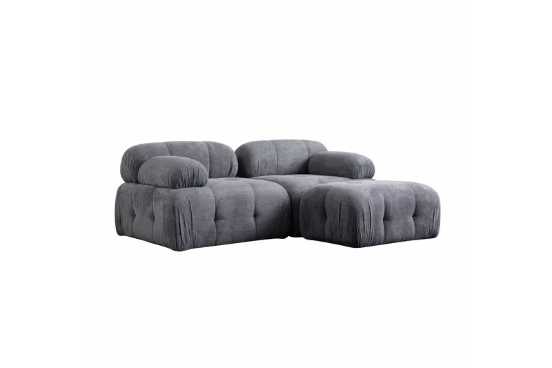 Belgin Sofa med Chaiselong 2-personers - Grå - Møbler - Sofaer - Modulsofaer - Komplet modulsofa