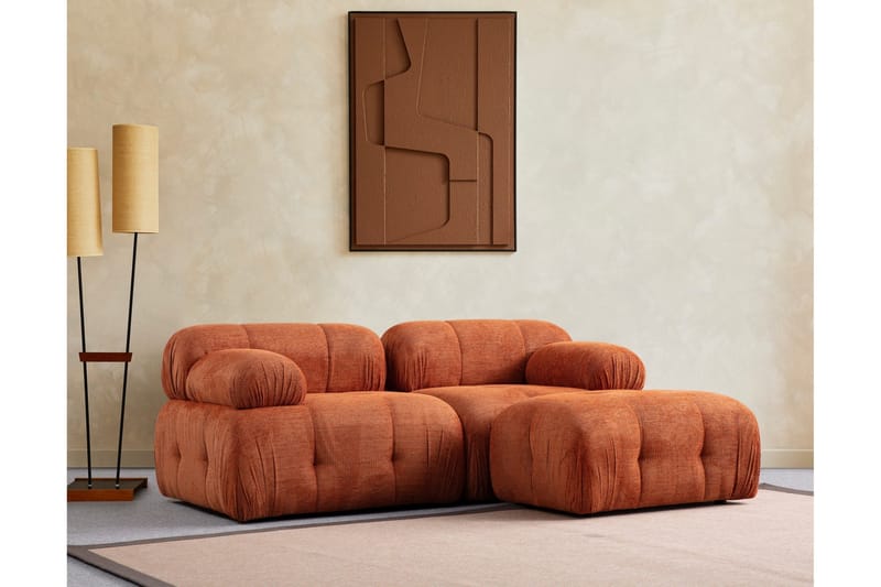 Belgin Sofa med Chaiselong 2-personers - Orange - Møbler - Sofaer - Modulsofaer - Komplet modulsofa