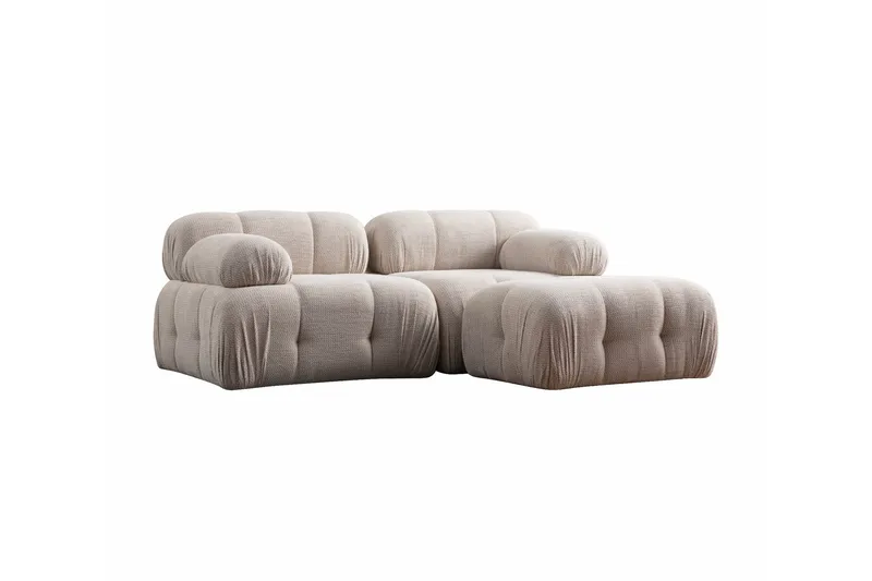 Belgin Sofa med Chaiselong 2-personers - Creme - Møbler - Sofaer - Modulsofaer - Komplet modulsofa