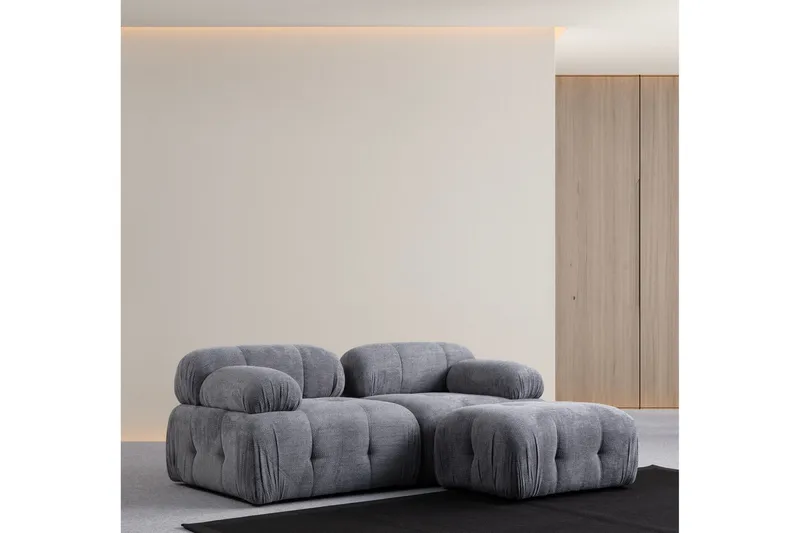 Belgin Sofa med Chaiselong 2-personers - Grå - Møbler - Sofaer - Modulsofaer - Komplet modulsofa