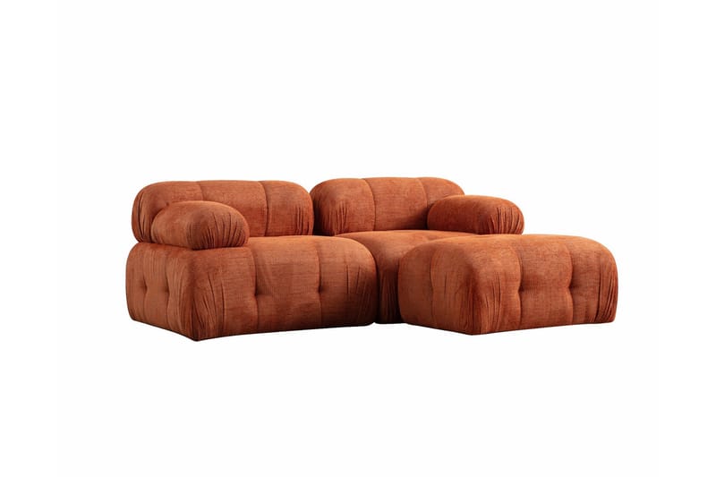 Belgin Sofa med Chaiselong 2-personers - Orange - Møbler - Sofaer - Modulsofaer - Komplet modulsofa