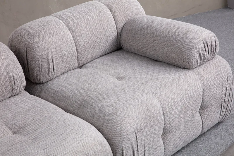 Belgin Sofa med Chaiselong 3-personers - Lys grå - Møbler - Sofaer - Modulsofaer - Komplet modulsofa