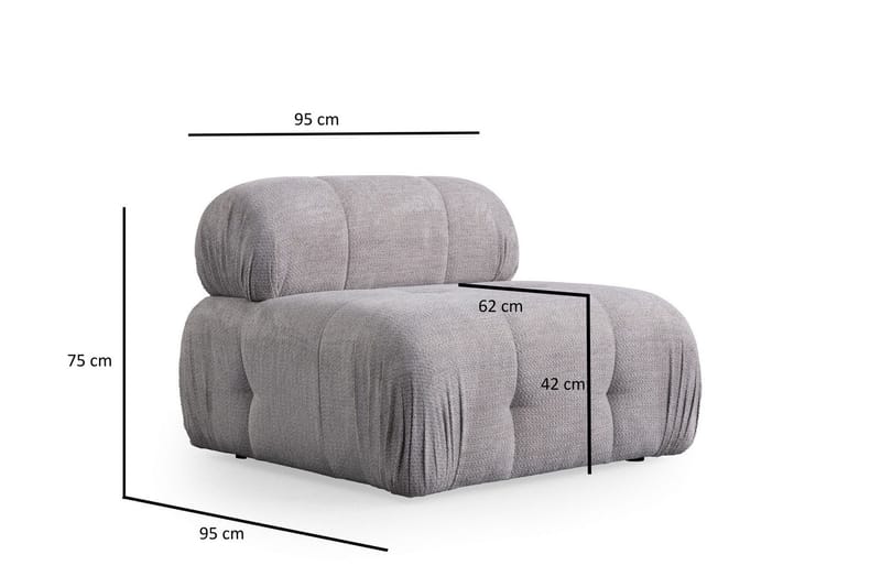 Belgin Sofa med Chaiselong 3-personers - Lys grå - Møbler - Sofaer - Modulsofaer - Komplet modulsofa