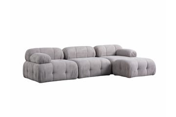 Belgin Sofa med Chaiselong 3-personers - Lys grå - Møbler - Sofaer - Modulsofaer - Komplet modulsofa