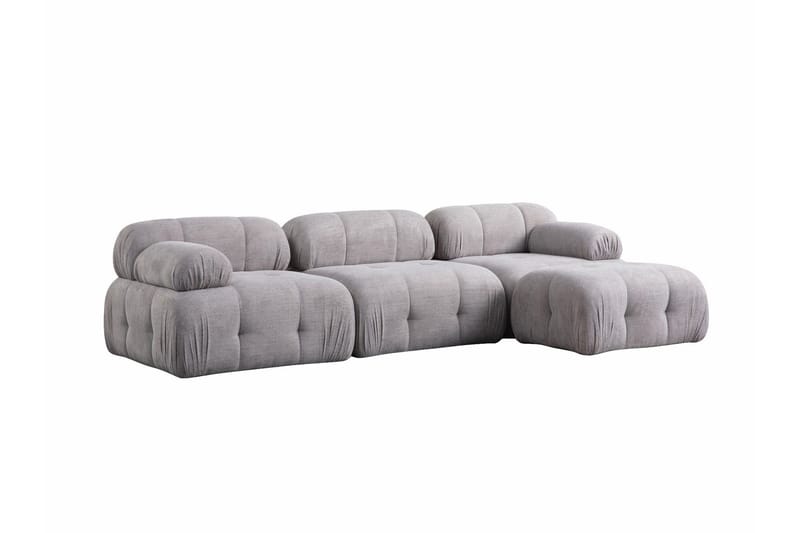 Belgin Sofa med Chaiselong 3-personers - Lys grå - Møbler - Sofaer - Modulsofaer - Komplet modulsofa