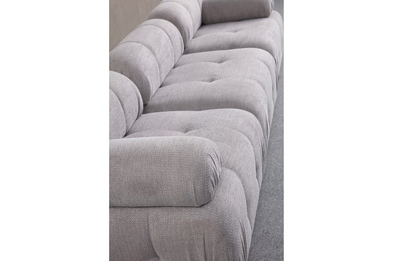 Belgin Sofa med Chaiselong 3-personers - Lys grå - Møbler - Sofaer - Modulsofaer - Komplet modulsofa