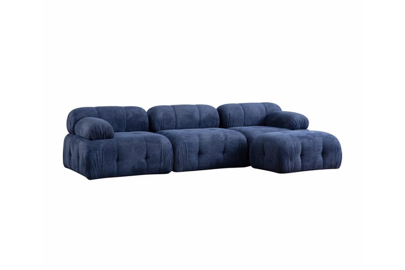 Belgin Sofa med Chaiselong 3-personers - Blå - Møbler - Sofaer - Modulsofaer - Komplet modulsofa