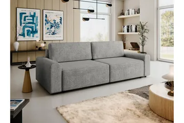 Bella Sovesofa 3-personers i Plys - Grå - Møbler - Sofaer - Sovesofaer
