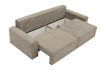 Bella Sovesofa 3-personers i Plys - Grå - Møbler - Sofaer - Sovesofaer