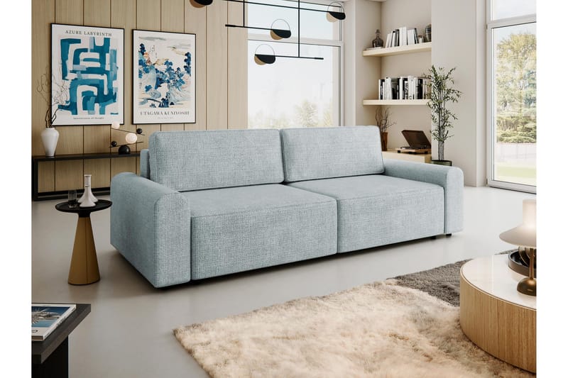 Bella Sovesofa 3-personers i Plys - Grå - Møbler - Sofaer - Sovesofaer