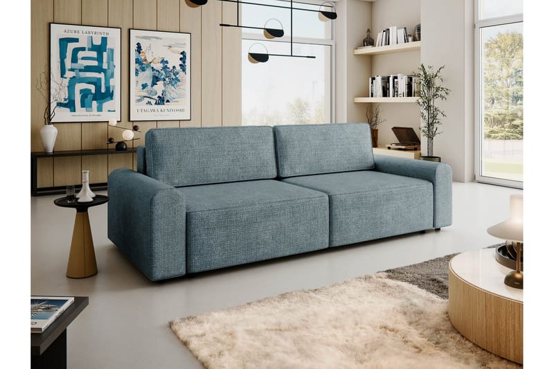 Bella Sovesofa 3-personers i Plys - Grå - Møbler - Sofaer - Sovesofaer