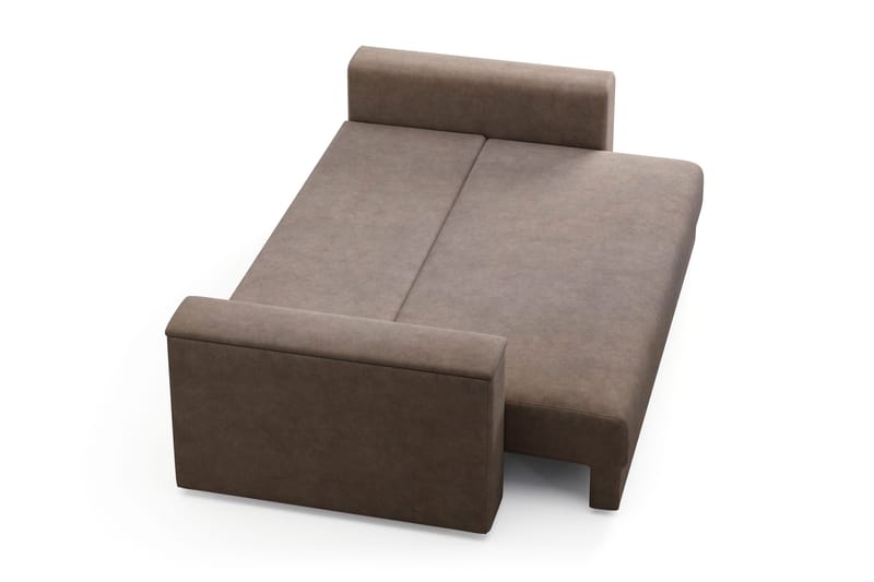 Bergen Ekstra dyb 3-personers sovesofa med topmadras i polyetherskum, vendbar sommer- og vinterside og vaskbart betræk - Beige stof - Møbler - Sofaer - Sovesofaer - 3 personers sovesofa