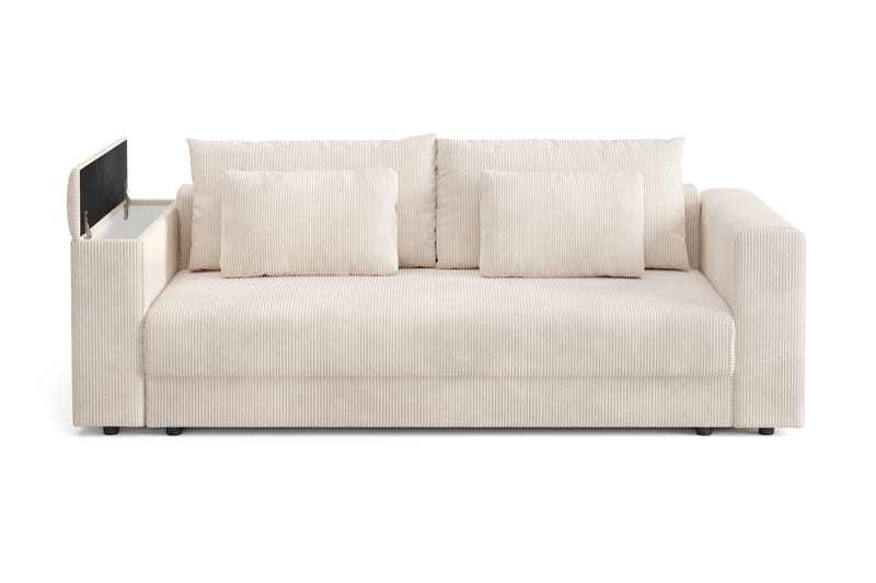 Bergen Ekstra dyb 3-personers sovesofa med topmadras i polyetherskum og vaskbart betræk - Beige - Møbler - Sofaer - Sovesofaer - 3 personers sovesofa
