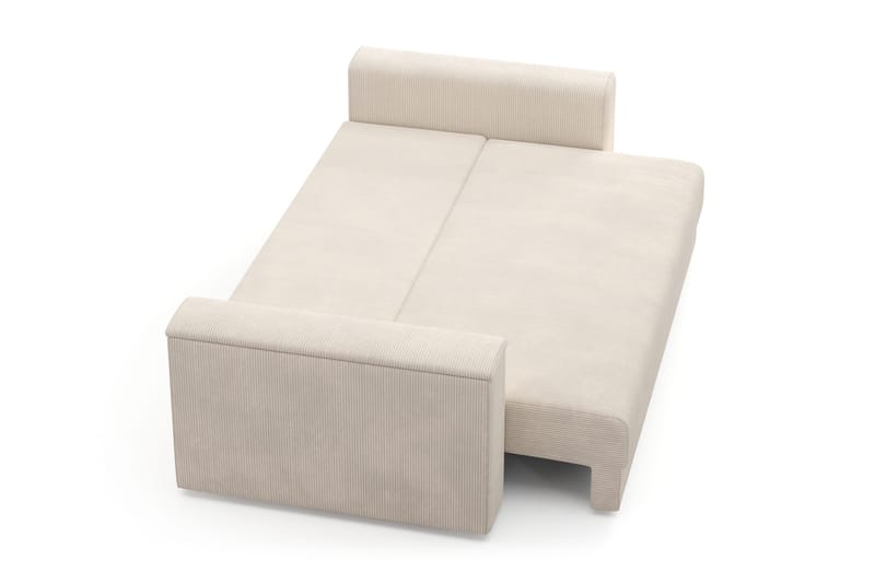 Bergen Ekstra dyb 3-personers sovesofa med topmadras i polyetherskum og vaskbart betræk - Beige - Møbler - Sofaer - Sovesofaer - 3 personers sovesofa