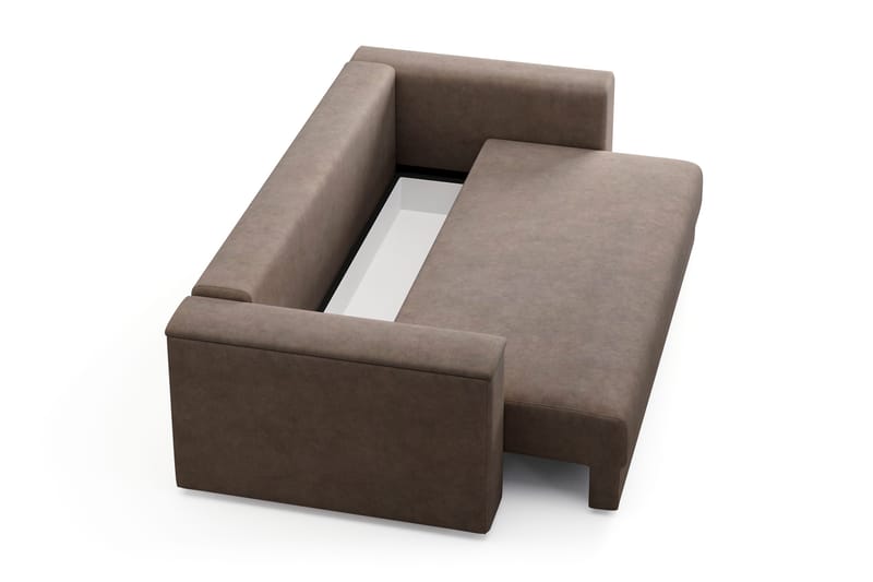Bergen Ekstra dyb 3-personers sovesofa med topmadras i polyetherskum, vendbar sommer- og vinterside og vaskbart betræk - Beige stof - Møbler - Sofaer - Sovesofaer - 3 personers sovesofa