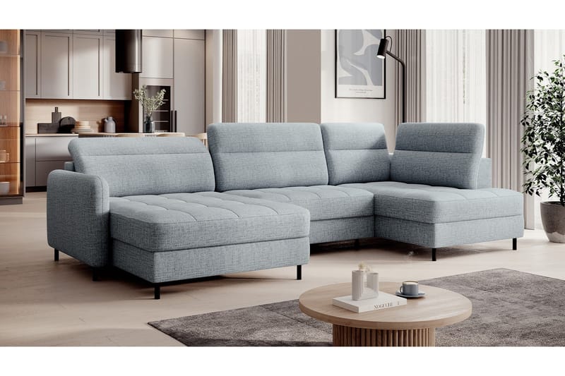 Berrto Sofa med Divan og Chaiselong 5-Pers. - Grå - Møbler - Sofaer - U Sofa