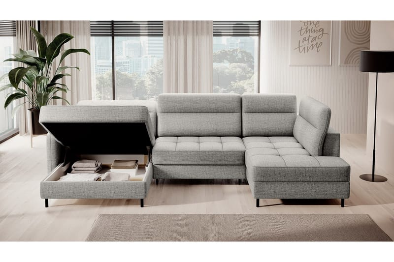 Berrto Sofa med Divan og Chaiselong 5-Pers. - Grå - Møbler - Sofaer - U Sofa
