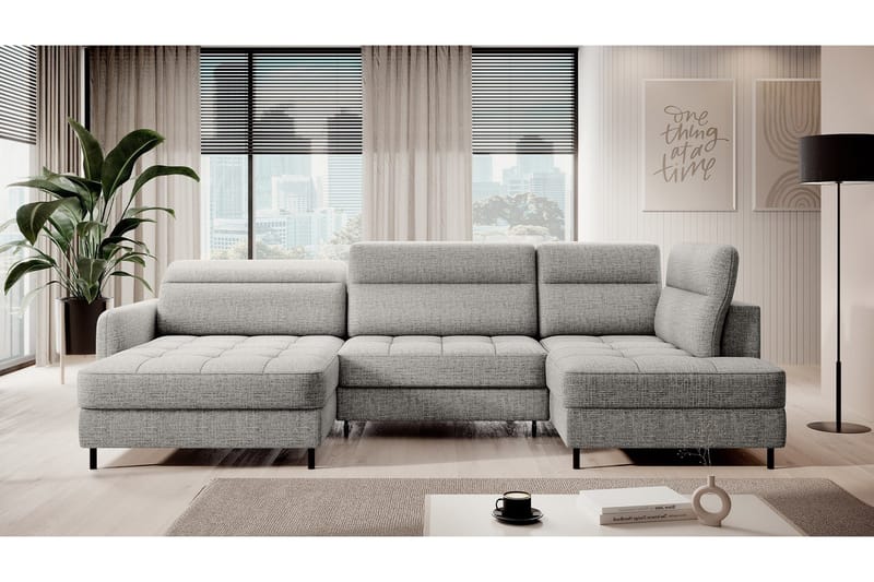 Berrto Sofa med Divan og Chaiselong 5-Pers. - Grå - Møbler - Sofaer - U Sofa