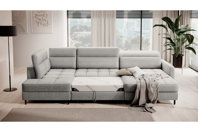 Berrto Sofa med Divan og Chaiselong 5-Pers. - Grå - Møbler - Sofaer - U Sofa