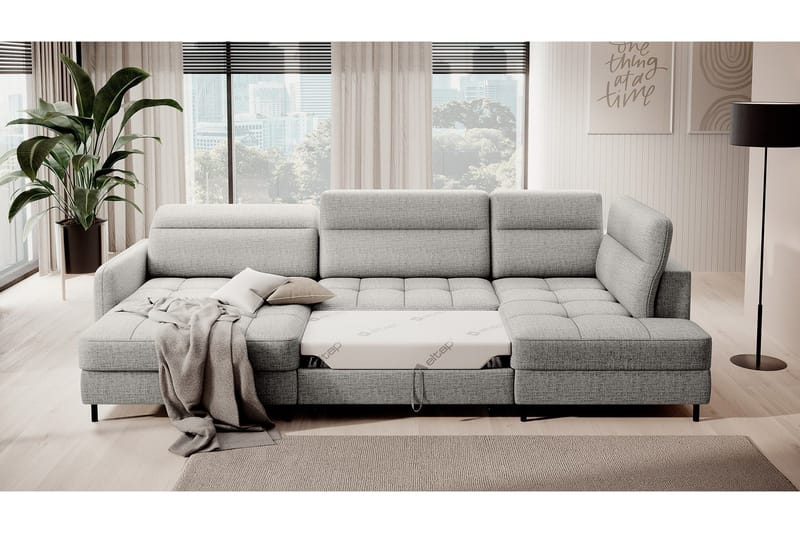 Berrto Sofa med Divan og Chaiselong 5-Pers. - Grå - Møbler - Sofaer - U Sofa