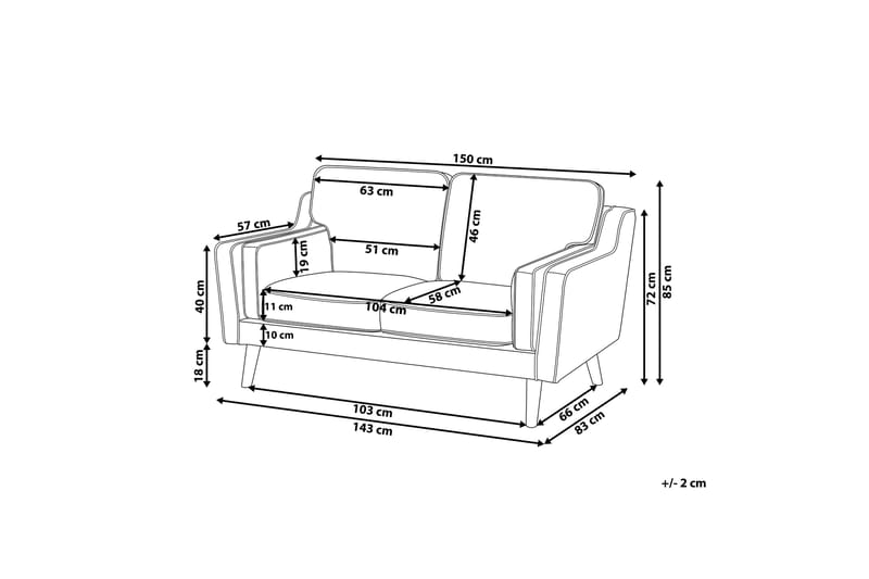Bertha Sofa 2-personers - Brun/Lyst træ - Møbler - Sofaer - 2 personers sofa