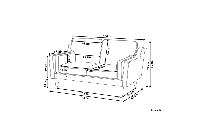 Bertha Sofa 2-personers - Hvid/Lyst træ - Møbler - Sofaer - 2 personers sofa