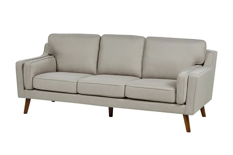 Bertha Sofa 3-personers - Beige/Mørkt træ - Møbler - Sofaer - 3 personers sofa
