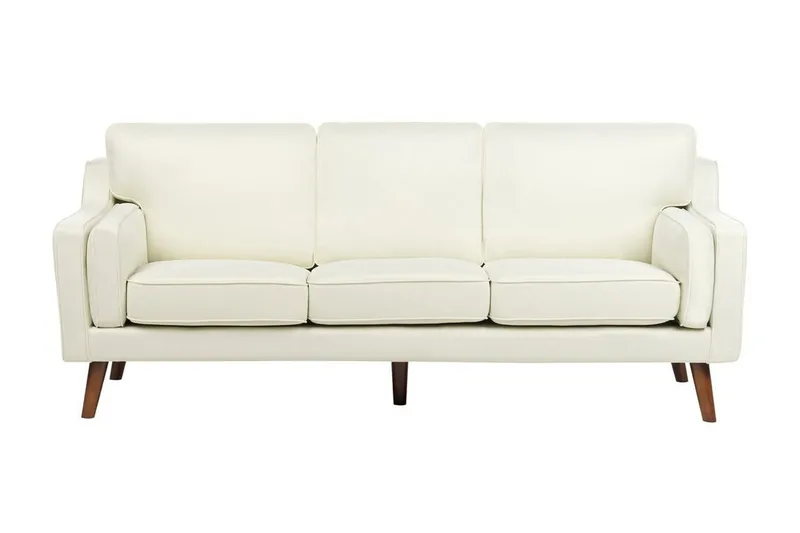 Bertha Sofa 3-personers, Hvid/Lyst træ