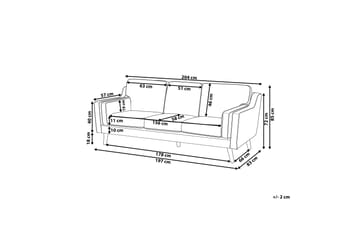 Bertha Sofa 3-personers - Hvid/Lyst træ - Møbler - Sofaer - 3 personers sofa