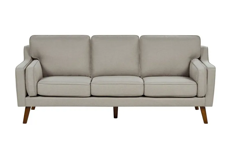 Bertha Sofa 3-personers, Beige/Mørkt træ