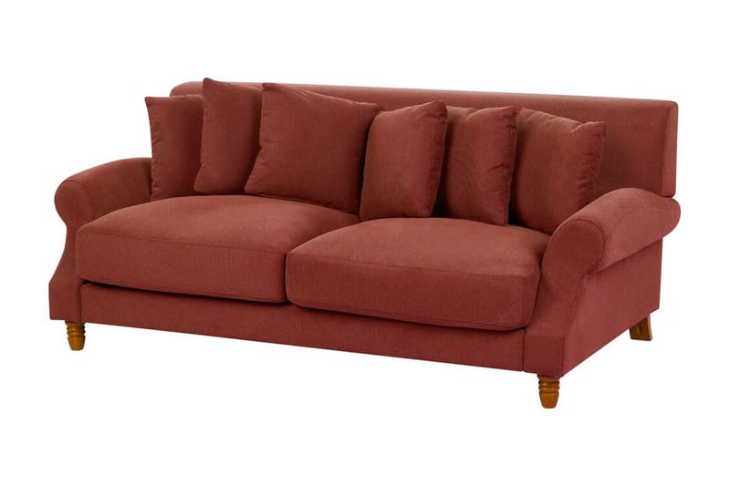 Bijan Sofa 2-personers - Rød/Mørkt træ - Møbler - Sofaer - 2 personers sofa
