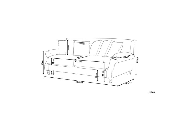 Bijan Sofa 2-personers - Grøn/Mørkt træ - Møbler - Sofaer - 2 personers sofa